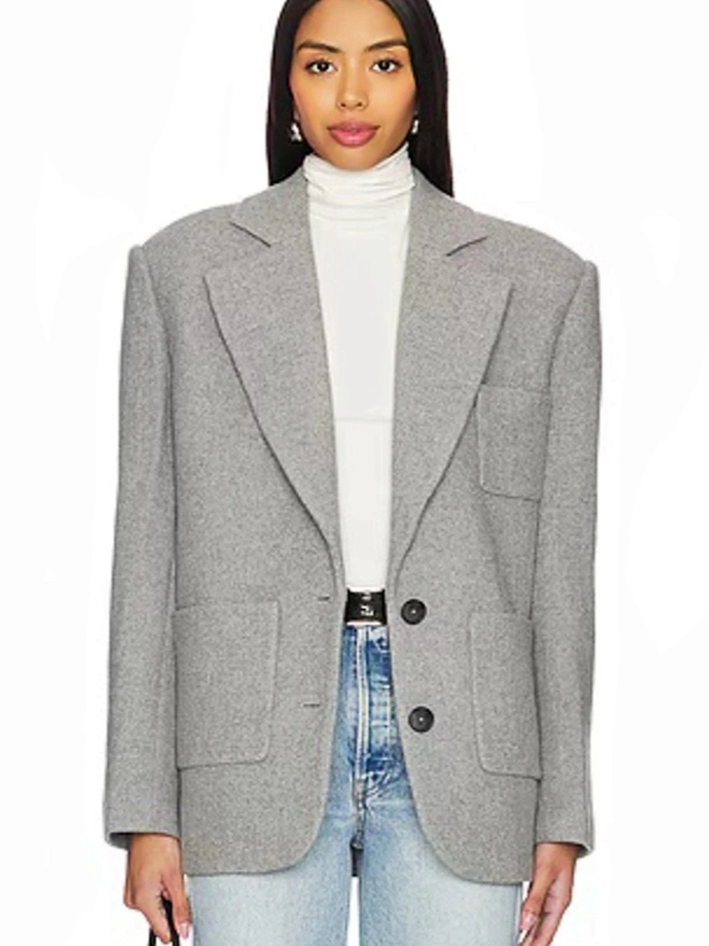 Eaves Shai Manteco Wool Blazer Grey Like New
